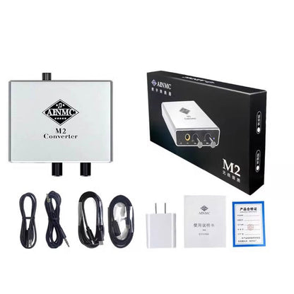 AINMC M2 Stereo Converter Sound Card Converter with OTG Cables for Apple and Android Cellphones