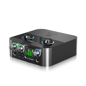 ICON 2NanoS USB Audio Interface 2-In 2-Out Compact Live Sound Card w/ 1.3" Color Display Level Meter