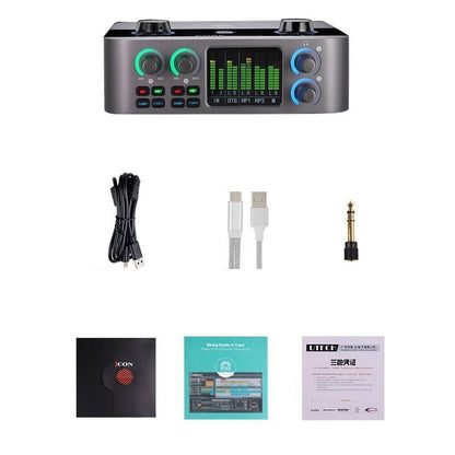 iCON 4Nanos USB Audio Interface 4-In 4-Out Professional Sound Card w/ 2" Full-Color LCD Level Meter