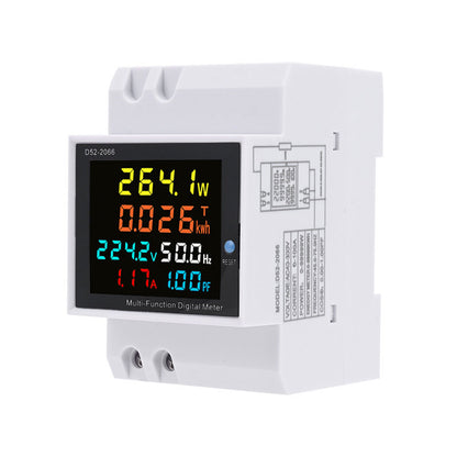 D52-2066 6-In-1 Single-Phase Digital Electric Meter (AC 40-300V with External Current Transformer)