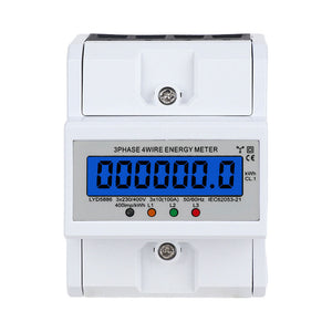 LYD5886 3-Phase 4-Wire 4P 20–80A Mini Energy Meter Digital Electric Meter for 35mm DIN Rail Mount