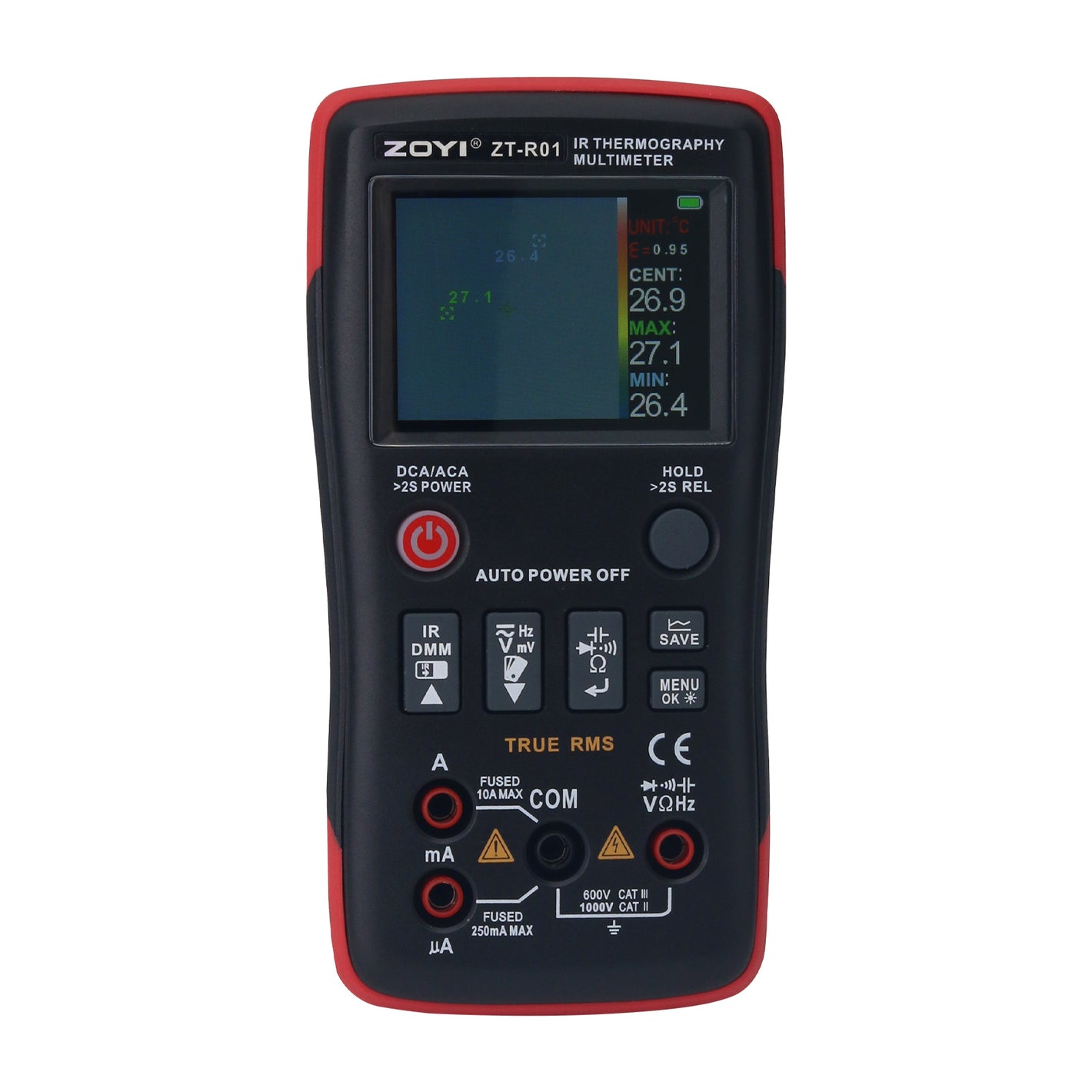 ZOYI ZT-R01 2-IN-1 IR Thermal Imager Professional Digital Multimeter with 2.4" IPS Color Screen + Hard Storage Bag