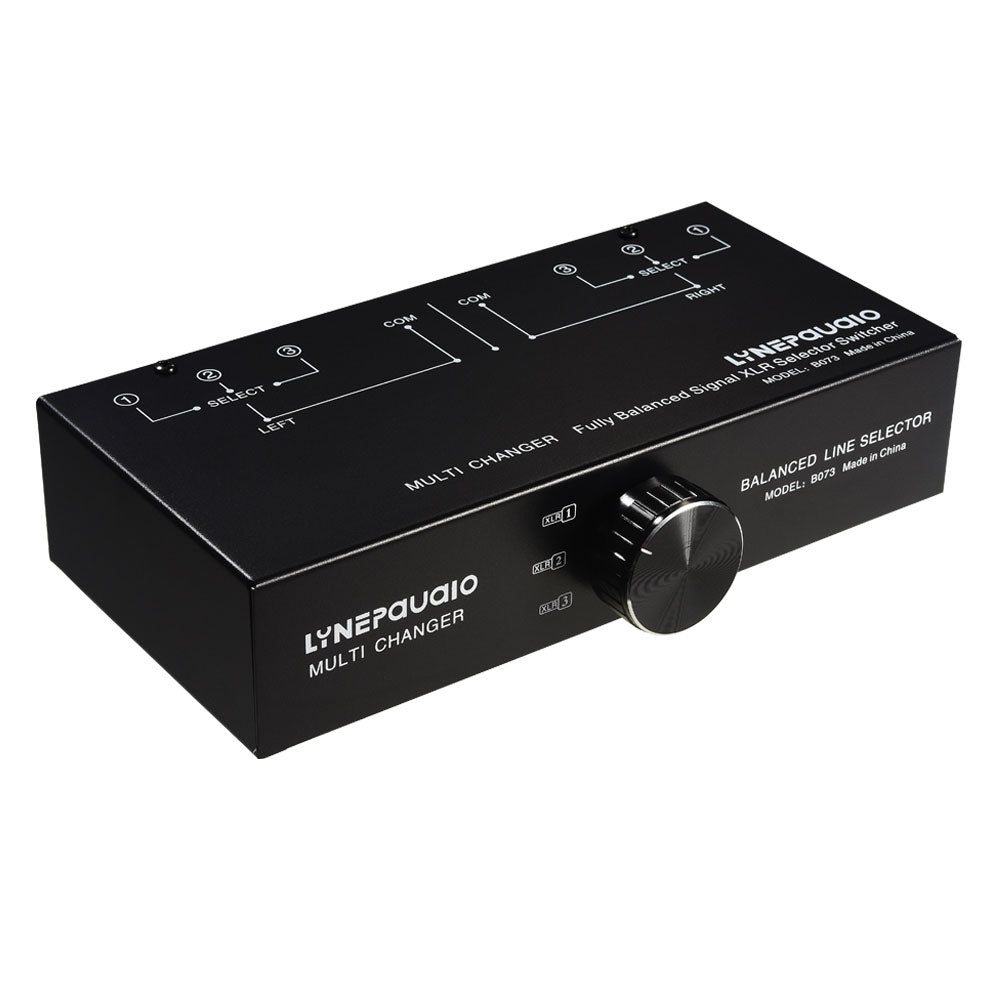 LYNEPAUAIO B073 1-IN 3-OUT Audio Switch Fully Balanced XLR Audio Source Signal Selector Passive Stereo Selector