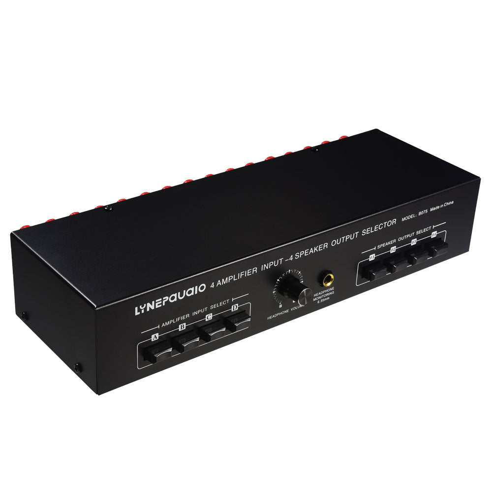 LYNEPAUAIO B075 4-IN 4-OUT Power Amplifier Speaker Switcher 300W Lossless Speaker Switch Distributor
