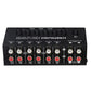 B080 6-IN 2-OUT Audio Switcher RCA Stereo Signal Source Selection Switcher Plug and Play L/R Simultaneous Switch