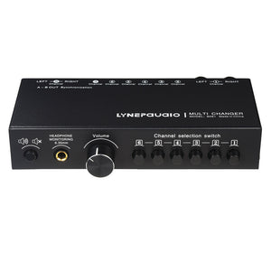 LYNEPAUAIO B081 6-IN 3-OUT Audio Switcher XLR RCA Stereo Signal Source Selection Switcher Plug and Play L/R Simultaneous Switch