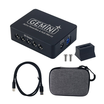 Gemini New USB3.0 Mini Portable Power Supply Management Box Astronomical Power Hub Box with Height Increasing Dovetail Plate
