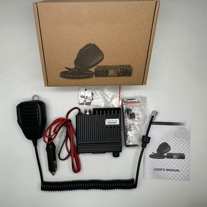 HamGeek CB-27 27MHz Mobile Radio AM/FM Transceiver with Handheld Microphone for Citizen Band