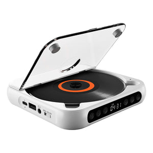 KC-918 White Bluetooth CD Player Mini Disc Player for CD/CD-R/CD-RW/MP3 Bluetooth &amp; Wired Modes