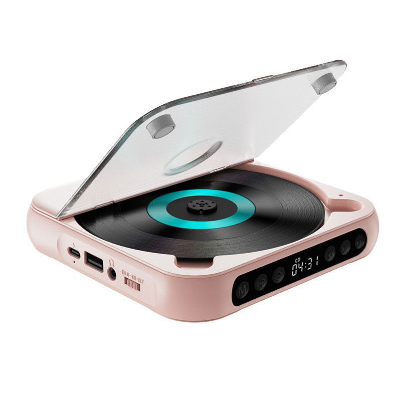 KC-918 Pink Bluetooth CD Player Mini Disc Player for CD/CD-R/CD-RW/MP3 Bluetooth & Wired Modes