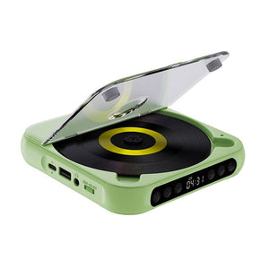 KC-918 Green Bluetooth CD Player Mini Disc Player for CD/CD-R/CD-RW/MP3 Bluetooth &amp; Wired Modes