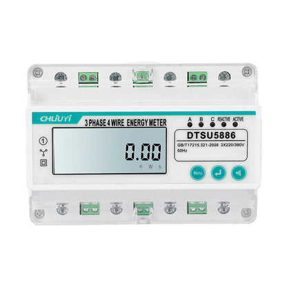 CHLIUYI DTSU5886 3-Phase 4-Wire 7P Energy Meter Electricity Meter (10-100A Version with RS485 Ports)