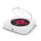 White KC-909 10W Wall-Mounted CD Player Bluetooth CD Player with Speakers Screen Dust Cover &amp; Stand