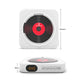White KC-909 10W Wall-Mounted CD Player Bluetooth CD Player with Speakers Screen Dust Cover &amp; Stand
