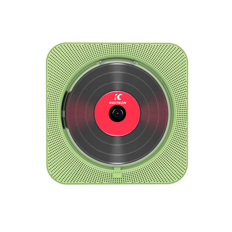 Matcha Green KC-909 10W Wall-Mounted CD Player Bluetooth CD Player w/ Speakers Screen Cover & Stand