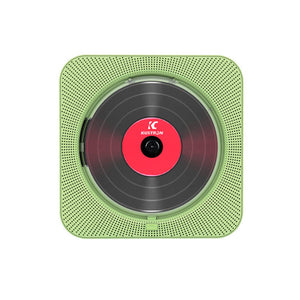 Matcha Green KC-909 10W Wall-Mounted CD Player Bluetooth CD Player w/ Speakers Screen Cover &amp; Stand