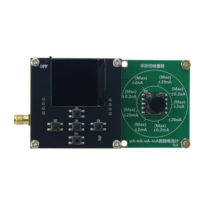 Digital Display Picoammeter Current Meter ±10pA to ±20mA Ammeter Manual Switch with 1.3-inch TFT Display