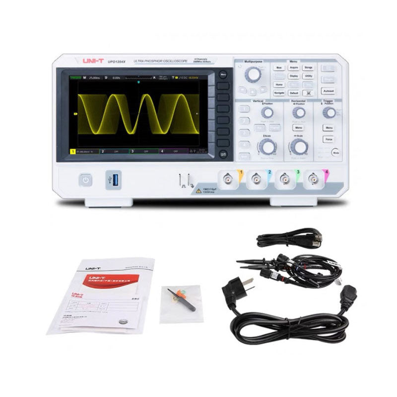 UNI-T UPO1204X High-precision 4-Channel Oscilloscope 2GSa/s 200MHz Phosphor Oscilloscope with Alarm
