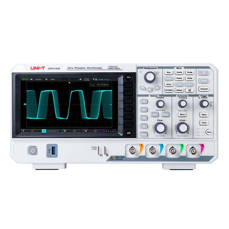 UNI-T UPO1104X High-precision 4-Channel Oscilloscope 2GSa/s 100MHz Phosphor Oscilloscope with Alarm