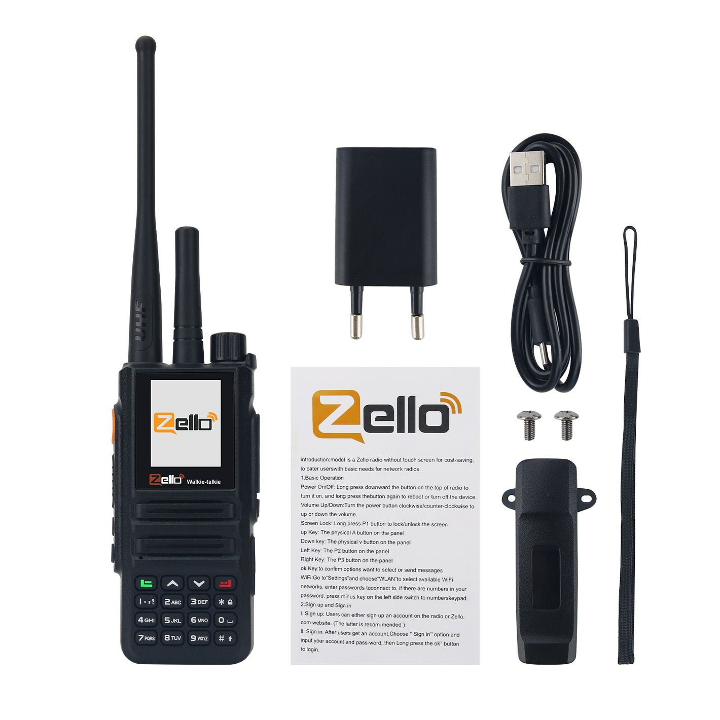 HAMGEEK T95 Dual-mode POC Radio Public Network Walkie Talkie Supports VHF 136-174MHz Zello 3G/4G/5G Wifi