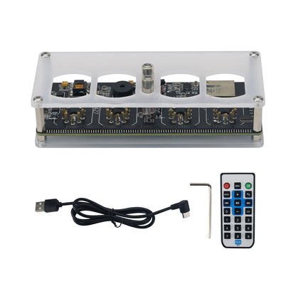 EI427 | QS27 4-Bit Glow Tube Clock Plug-in Type Nixie Tube Clock Base with Mini Speaker and WiFi Function