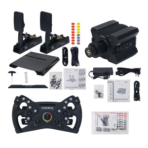 MOZA RACING R12 V2 12Nm Direct Drive Wheel Base + 300mm/11.8&quot; KS Steering Wheel + CRP2 2-Pedal Set