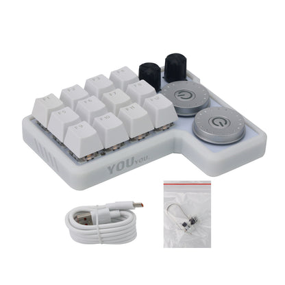 YYR4 Custom Mechanical Keyboard 12-Keypad Brown Switch with Lettering for Photo Editors Illustrators Designers