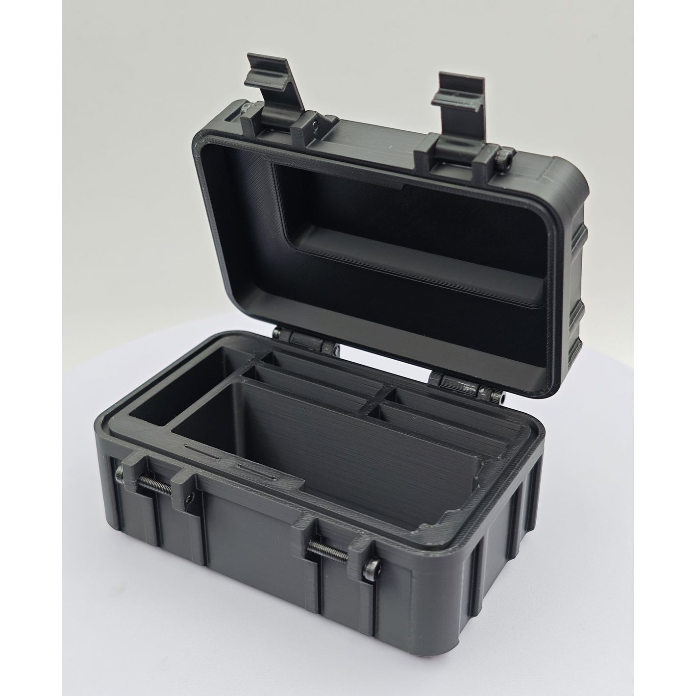 Shockproof 3D Printed Action Camera Storage Case Storage Box (Black) for DJI Action 3/4/5 Pro