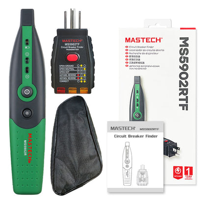 MASTECH MS5902-TF (US) MS5902TF Circuit Breaker Finder Socket Tester w/ Work Light for GFCI Testing