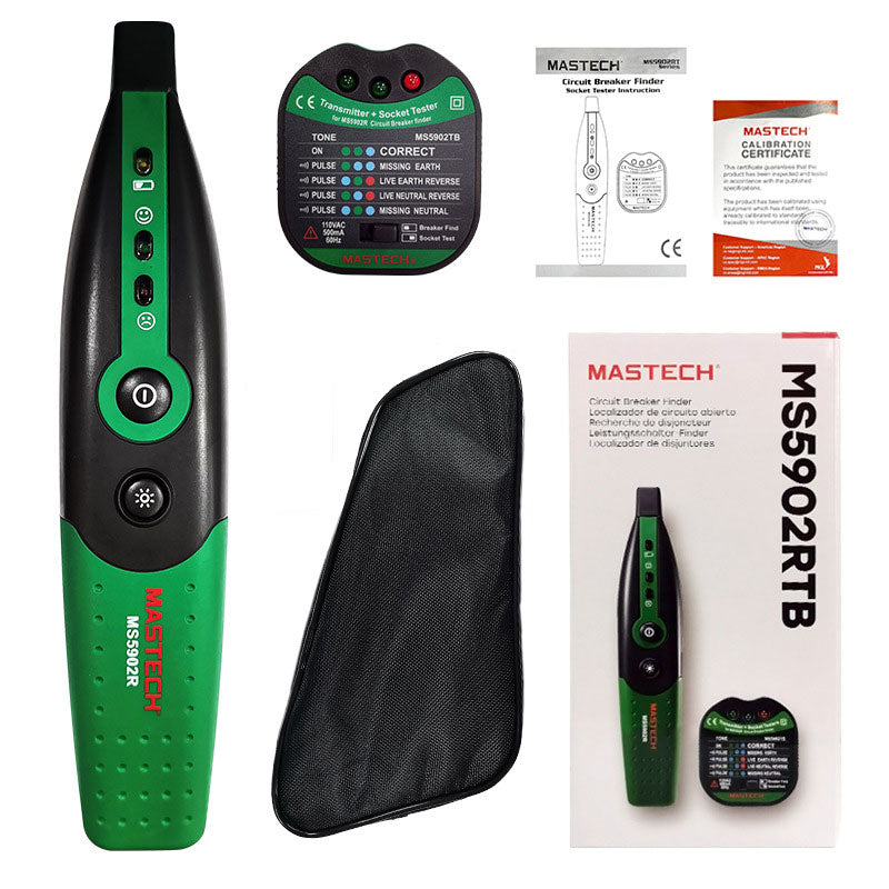 MASTECH MS5902-TD (EU) Circuit Breaker Finder Socket Tester Transmitter Receiver with Work Light