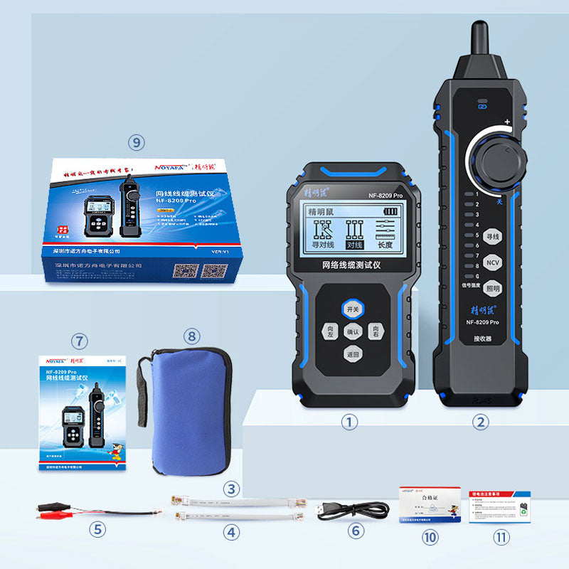 NOYAFA NF-8209 Pro (NF-8209Pro) Cable Tracker Network Cable Tester NCV Detector with LED Lighting