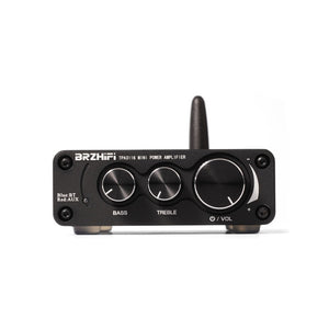 BRZHIFI Mini Power Amplifier TPA3116 2-Channel 50W+50W HiFi Bluetooth5.0 Stereo Audio Amplifier with 19V3.4A 65W Power Adapter