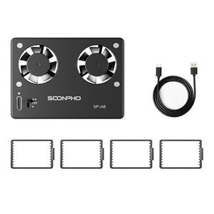 SOONPHO SP-A8 Dual-Fan Camera Cooler (Black) for Sony A7M4 ZV-E1 A6700 A7C2 Canon R5 &amp; Fujifilm X-T4
