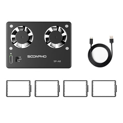 SOONPHO SP-A8 Dual-Fan Camera Cooler (Black) for Sony A7M4 ZV-E1 A6700 A7C2 Canon R5 &amp; Fujifilm X-T4