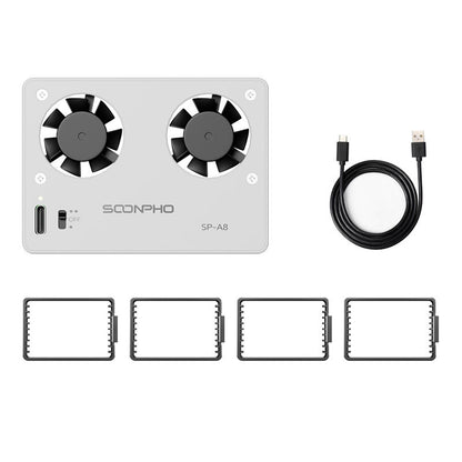 SOONPHO SP-A8 Dual-Fan Camera Cooler (White) for Sony A7M4 ZV-E1 A6700 A7C2 Canon R5 &amp; Fujifilm X-T4