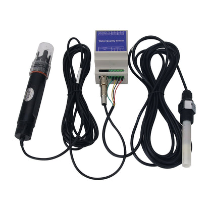 3-in-1 Rail Mount PH EC Temp Meter PH EC Meter Plastic Electrode RS485 for Agriculture Aquaculture