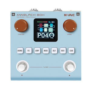 M-WAVE Blue ANNBLACK BOX Electric Guitar Effects Pedal Multifunctional Amp Modeler Effects Processor with 1.54-inch Screen