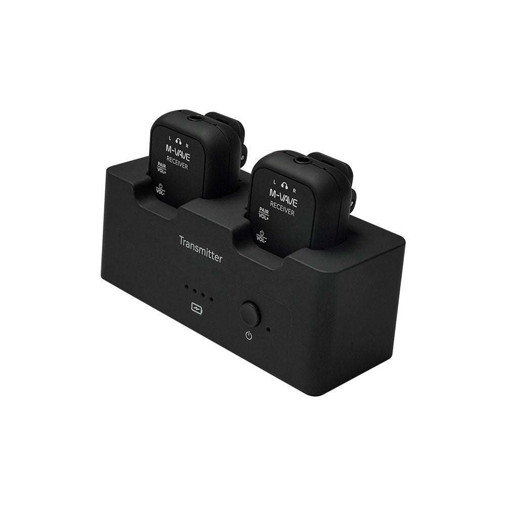 M-VAVE WP-12 2.4GHz Wireless In-Ear Monitor Transmission System with Charging Slot One Transmitter to Two Receivers