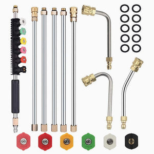 97.5-Inch Pressure Washer Gun Extension Wand and 6 Nozzle Tips Set Suitable for Car &amp; AC Cleaning