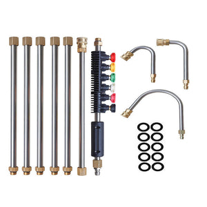 10-Piece Stainless Steel Pressure Washer Extension Wand Set – 1/4" Quick-Connect, 4000 PSI