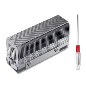COOLLEO SSD-V2 HR-10 M.2 2280 SSD Heatsink with 14.8W/m·K Thermal Pads and Dual Heat Pipes