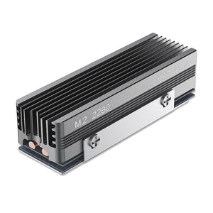 COOLLEO SSD-V3 M.2 2280 NVMe SSD Heatsink (Gray) – Dual Heat Pipes, Full Aluminum, Grille Style