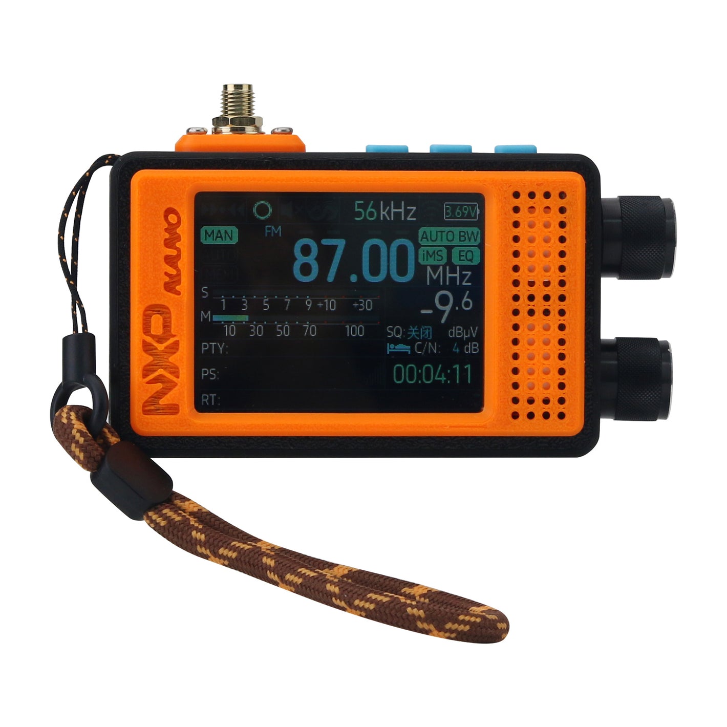 HamGeek NXP-NANO Portable 65-108MHz FM Radio Receiver TEF6686+ESP32 Main Control with 2.4-inch IPS Touch Screen