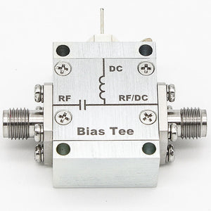 Stainless Steel Connector 0.01-6GHz RF Bias Tee 2A High Current DC Block with SMA Female Connector