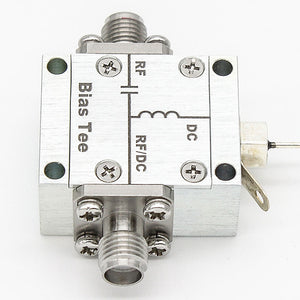 Stainless Steel Connector 0.01-6GHz RF Bias Tee 2A High Current DC Block with SMA Female Connector
