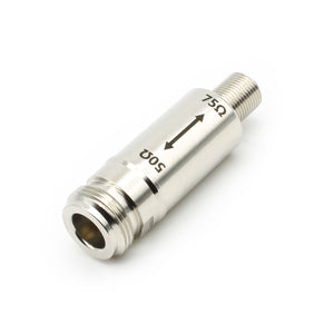 DC-3GHz Impedance Converter 75ohms-50ohms RF Impedance Transformer (N-Type Female to F-Type Female Connector)