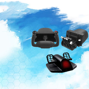 Original ALPHA Flight Controls Lite Yoke Flight Simulator + Throttle + Rudder Pedals for Honeycomb