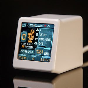 ESP32 1000KH/s BTC Miner Solo Miner &amp; Small Home Desktop Clock (White) - Quiet Operation &amp; Wifi