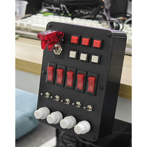 Racing Game/Flight Simulation Central Control Box PETG 3D-printed Shell with Six Self Reset Button Switch