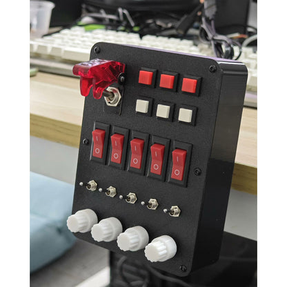 Racing Game/Flight Simulation Central Control Box PETG 3D-printed Shell with Six Self Reset Button Switch